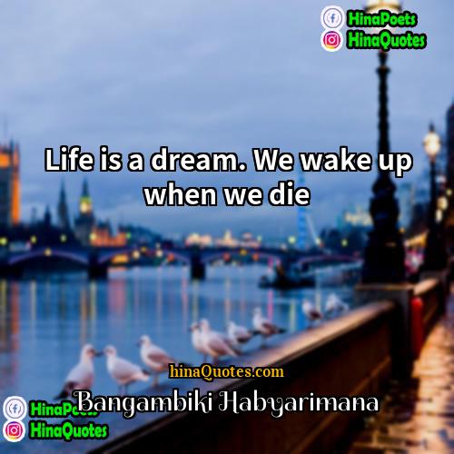 Bangambiki Habyarimana Quotes | Life is a dream. We wake up